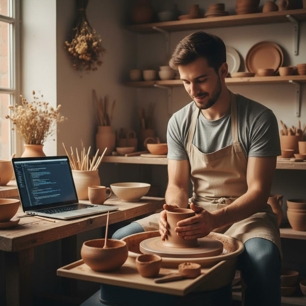 Гончарная мастерская + IT-курсы: «Слепи свой баг»